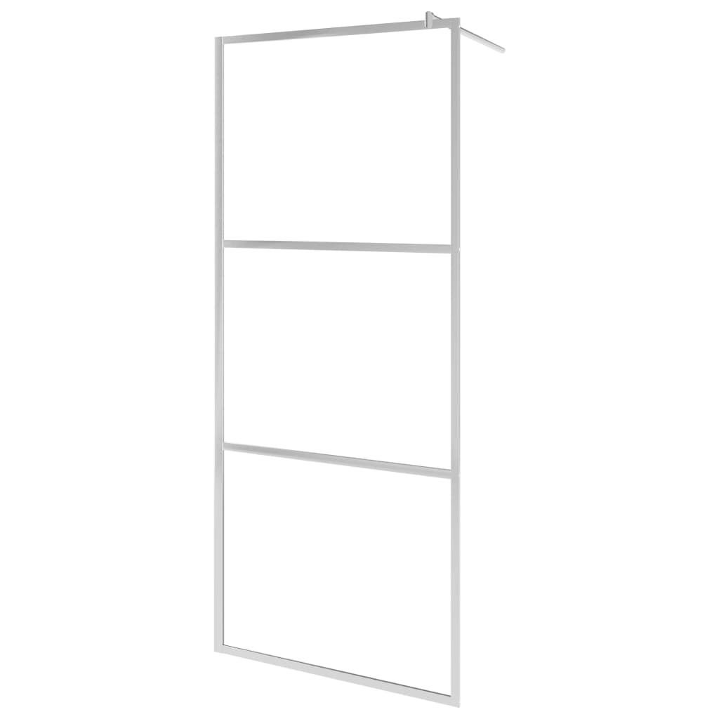 Walk-in Shower Wall with Shelf Chrome 90x195 cm ESG Glass&Aluminium – Durable Design with Flexible Fit