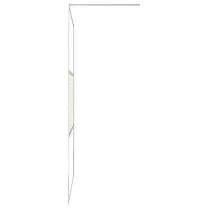 Walk-in Shower Wall with Shelf Chrome 90x195 cm ESG Glass&Aluminium Stylish and Durable Design