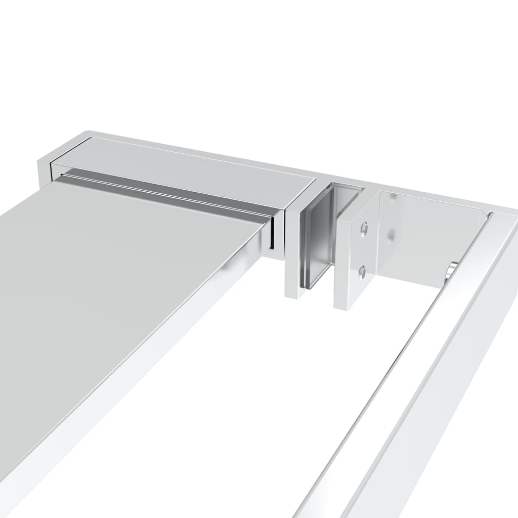 Walk-in Shower Wall with Shelf Chrome 100x195 cm ESG Glass&Aluminium Design