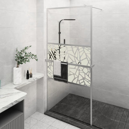 Walk-in Shower Wall with Shelf Chrome 100x195 cm ESG Glass&Aluminium Design