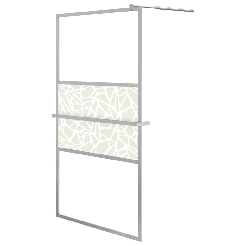 Walk-in Shower Wall with Shelf Chrome 115x195 cm ESG Glass&Aluminium - Bend