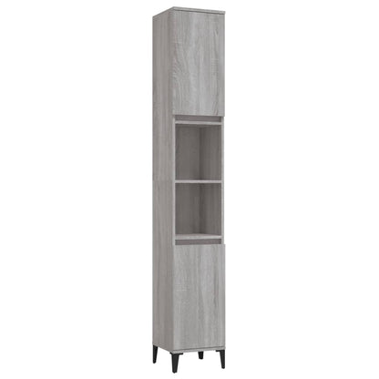 3 Piece Bathroom Cabinet Set Grey Sonoma Engineered Wood