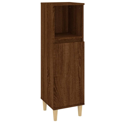 3 Piece Bathroom Furniture Set Brown Oak Engineered Wood