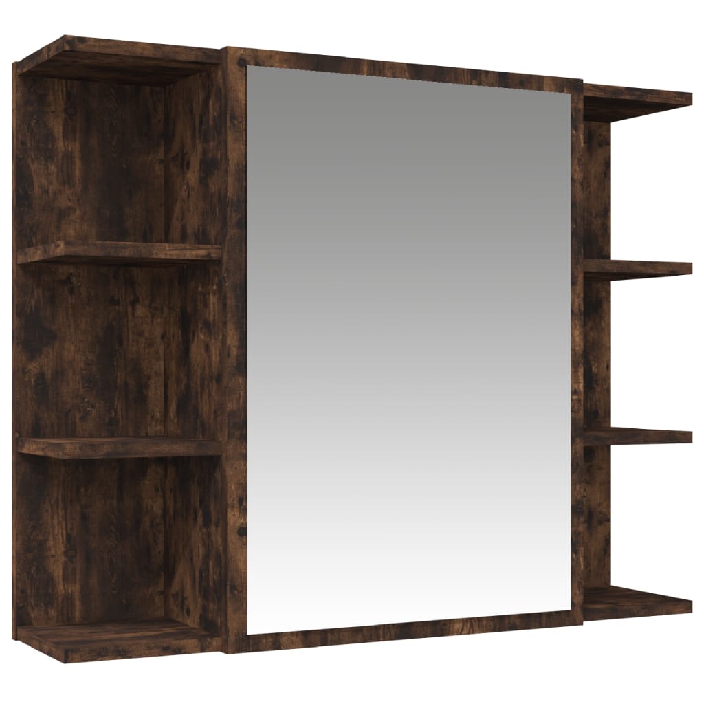 3 Piece Bathroom Cabinet Set Smoked Oak Engineered Wood