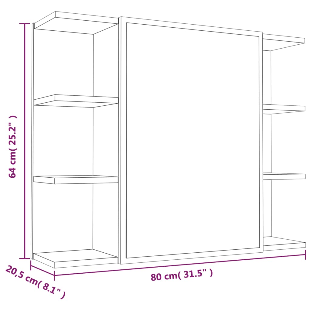 3 Piece Bathroom Cabinet Set Smoked Oak Engineered Wood