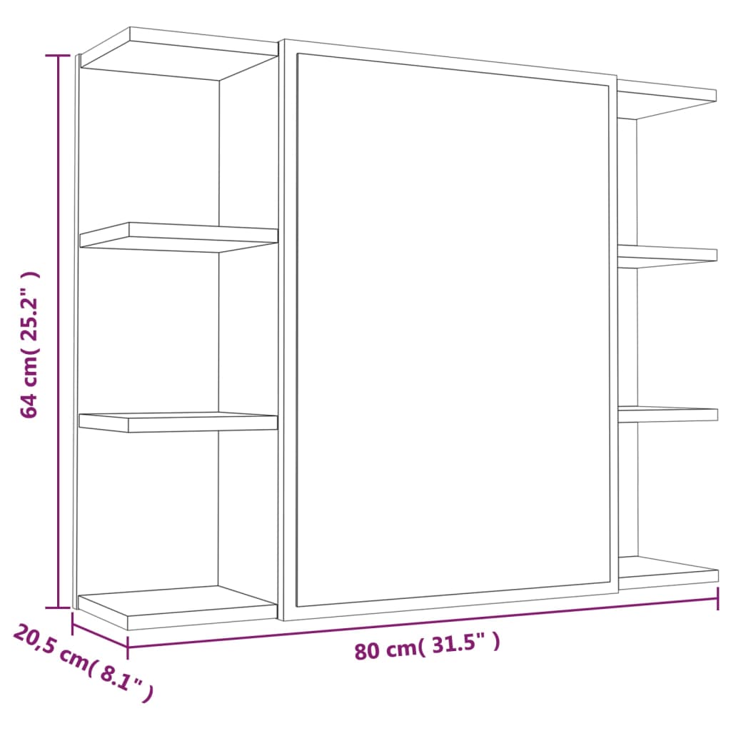 4 Piece Bathroom Cabinet Set Smoked Oak Engineered Wood