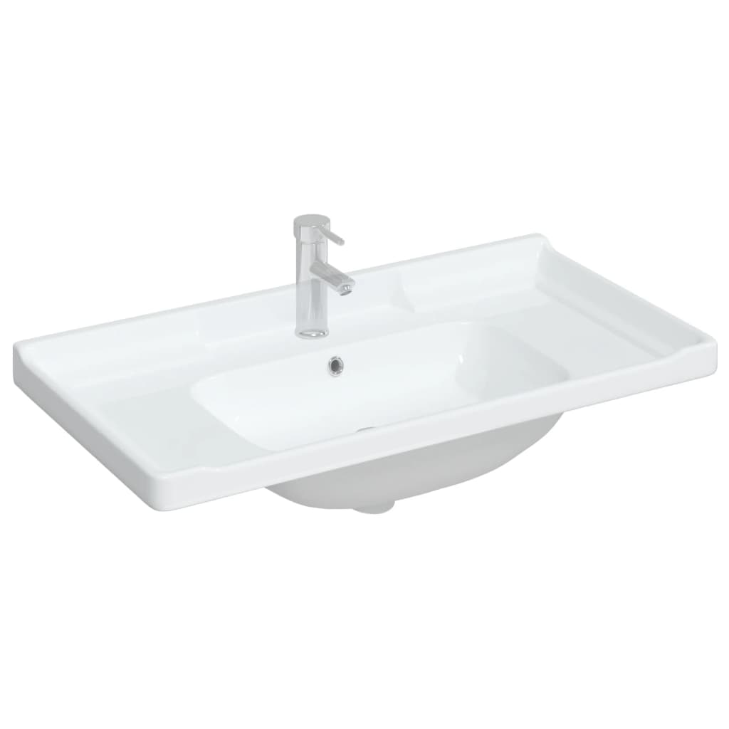 Bathroom Sink Rectangular Ceramic White - Bend