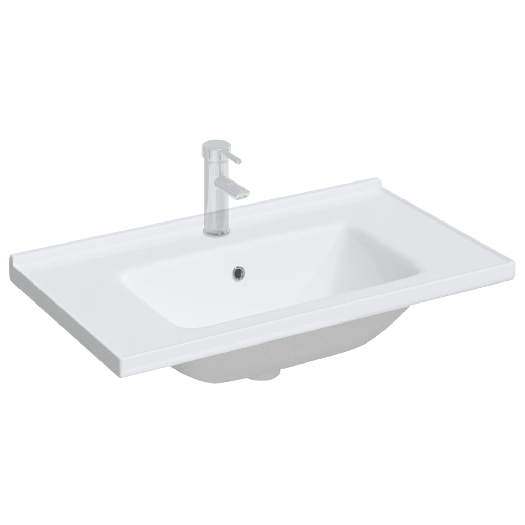 Bathroom Sink Rectangular Ceramic White - Bend