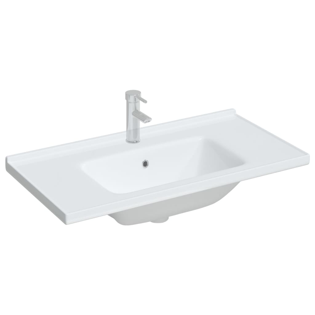 Bathroom Sink Rectangular Ceramic White - Bend