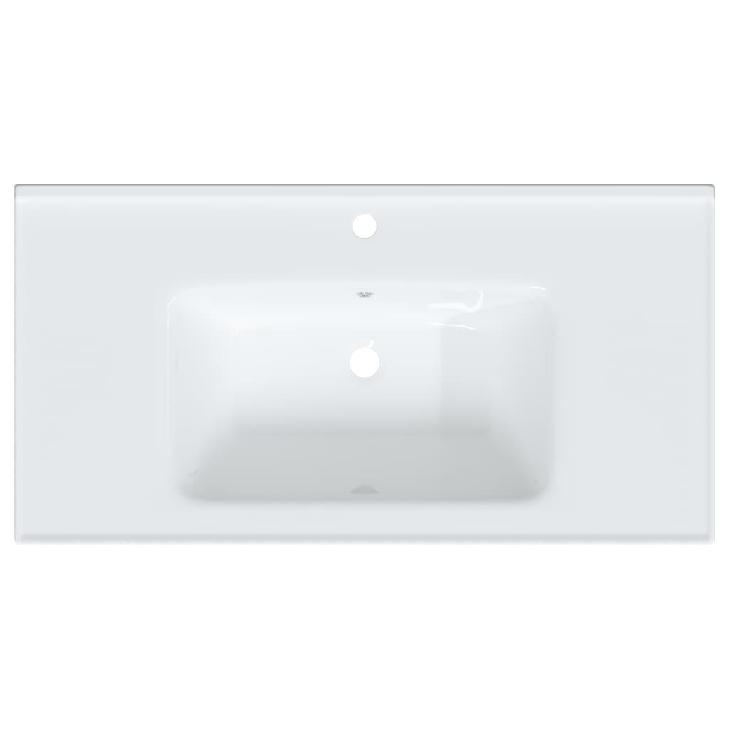 Bathroom Sink Rectangular Ceramic White - Bend