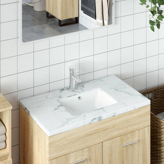 Bathroom Sink Rectangular Ceramic White - Bend