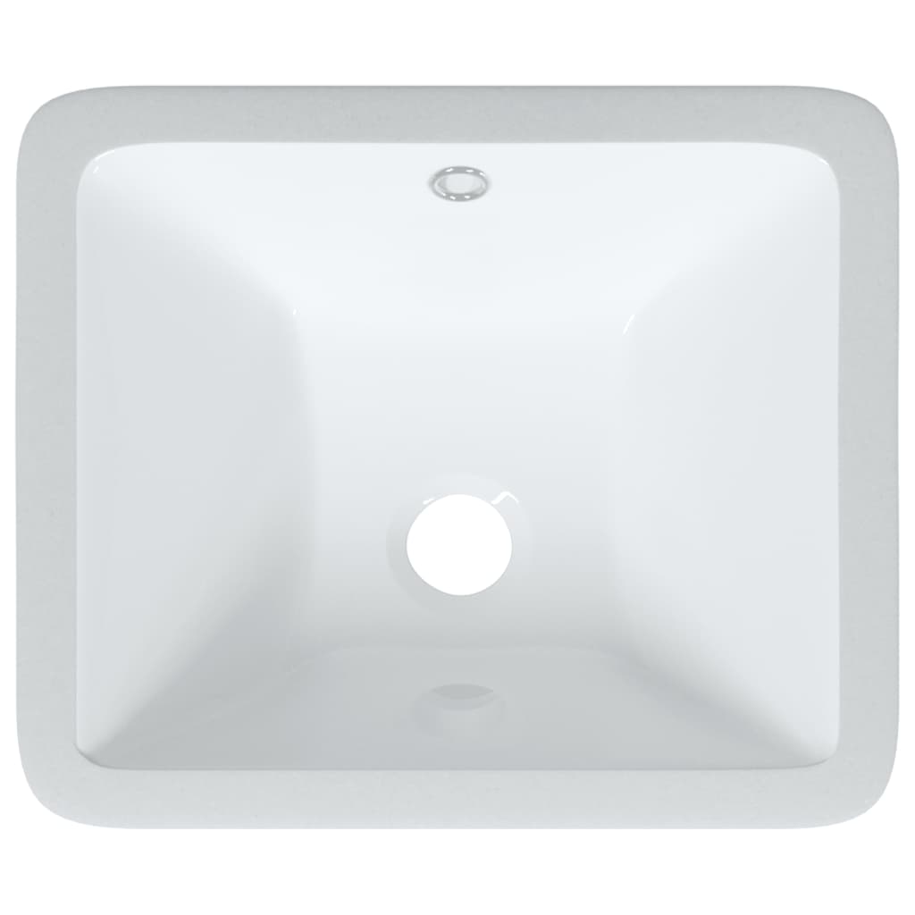 Bathroom Sink Rectangular Ceramic White - Bend