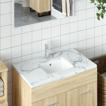 Bathroom Sink Rectangular Ceramic White - Bend