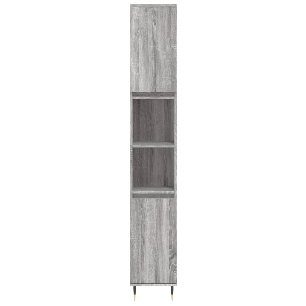 Bathroom Cabinet Grey Sonoma 30x30x190 cm Engineered Wood