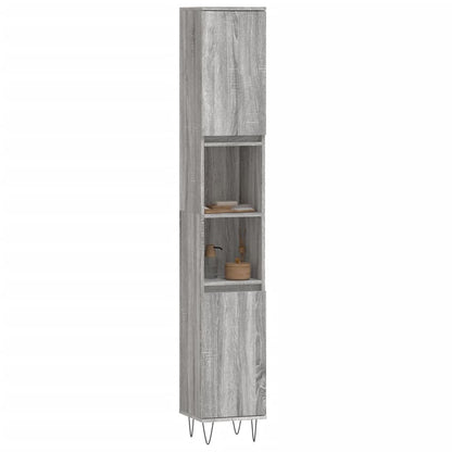 Bathroom Cabinet Grey Sonoma 30x30x190 cm Engineered Wood