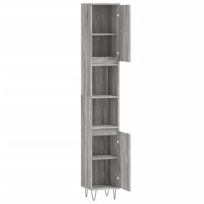 Bathroom Cabinet Grey Sonoma 30x30x190 cm Engineered Wood