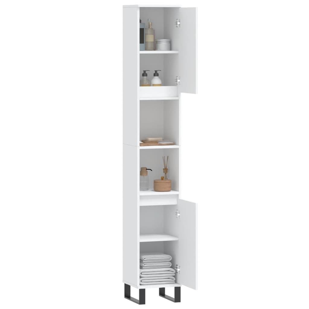 Bathroom Cabinet White 30x30x190 cm Engineered Wood - Bend