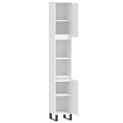 Bathroom Cabinet White 30x30x190 cm Engineered Wood - Bend