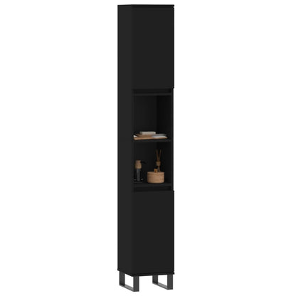 Bathroom Cabinet Black 30x30x190 cm Engineered Wood - Bend