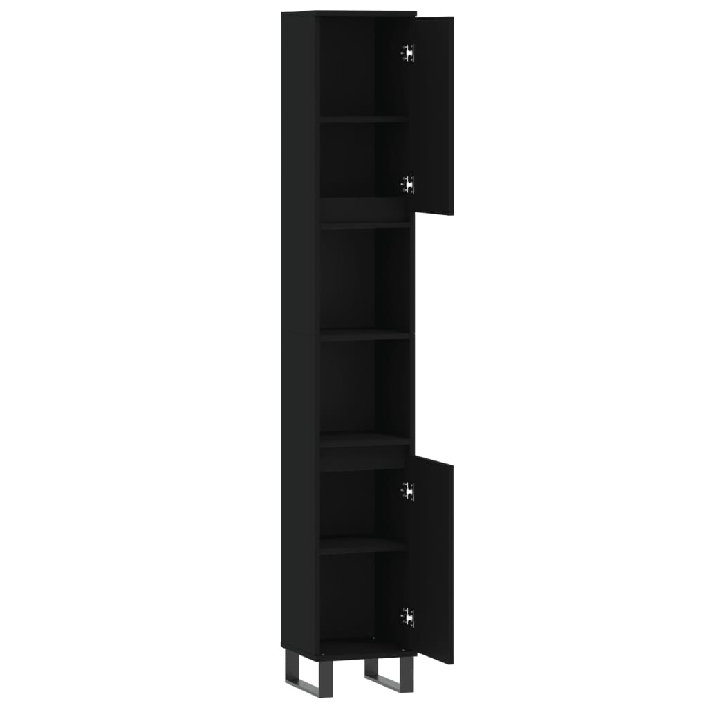 Modern Black Bathroom Storage Cabinet - Bend