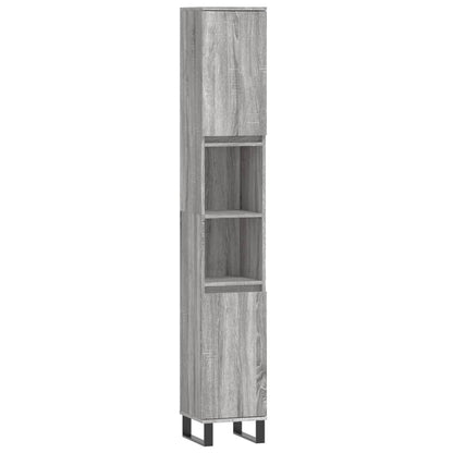 Bathroom Cabinet Grey Sonoma 30x30x190 cm Engineered Wood