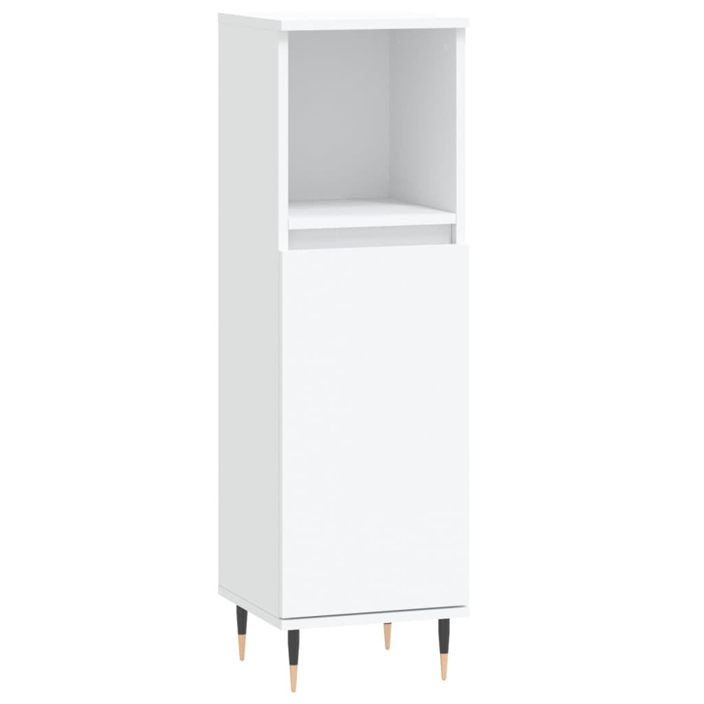 Bathroom Cabinet White 30x30x100 cm Engineered Wood