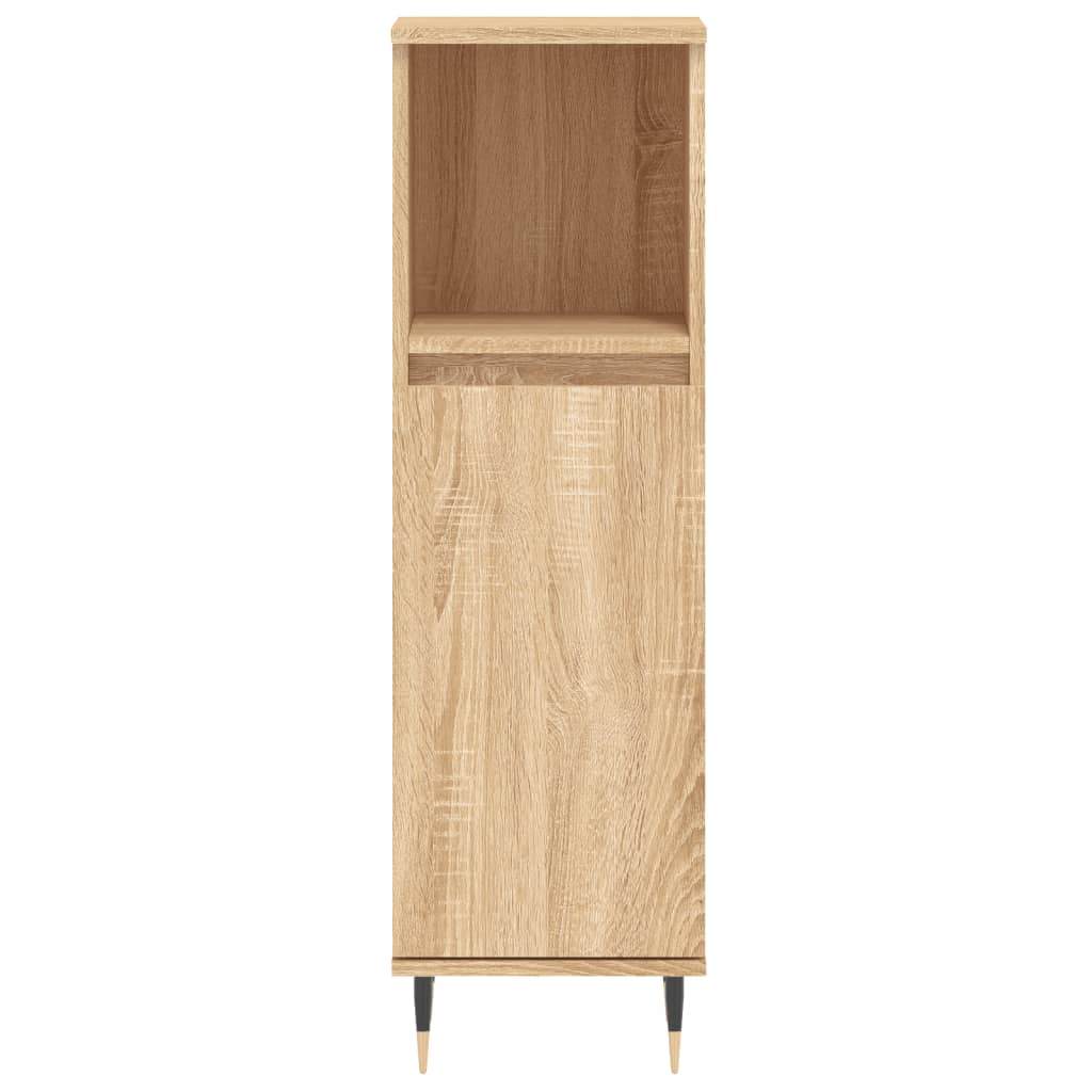 Bathroom Cabinet Sonoma Oak 30x30x100 cm Engineered Wood - Bend