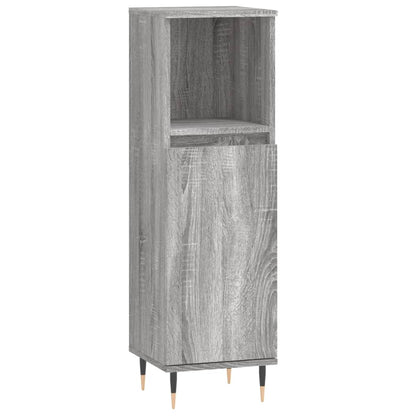 Bathroom Cabinet Grey Sonoma 30x30x100 cm Engineered Wood