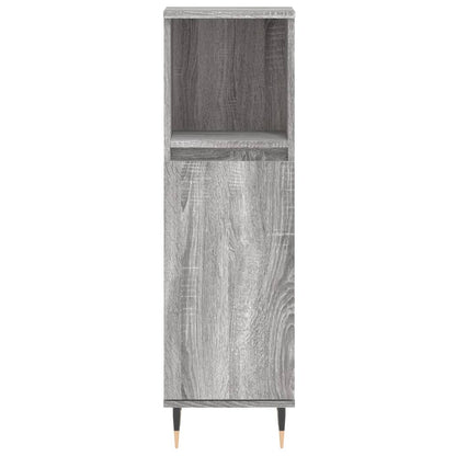 Bathroom Cabinet Grey Sonoma 30x30x100 cm Engineered Wood