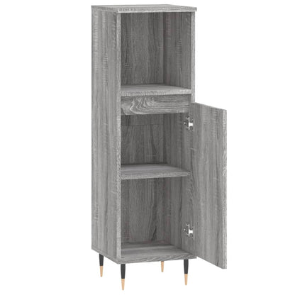 Bathroom Cabinet Grey Sonoma 30x30x100 cm Engineered Wood