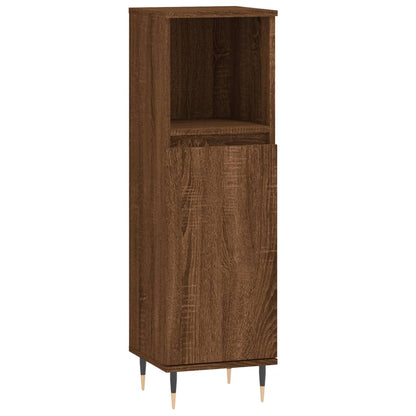 Bathroom Cabinet Brown Oak 30x30x100 cm Engineered Wood