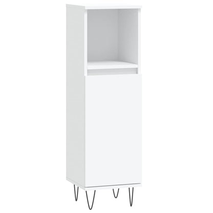 Bathroom Cabinet White 30x30x100 cm Engineered Wood