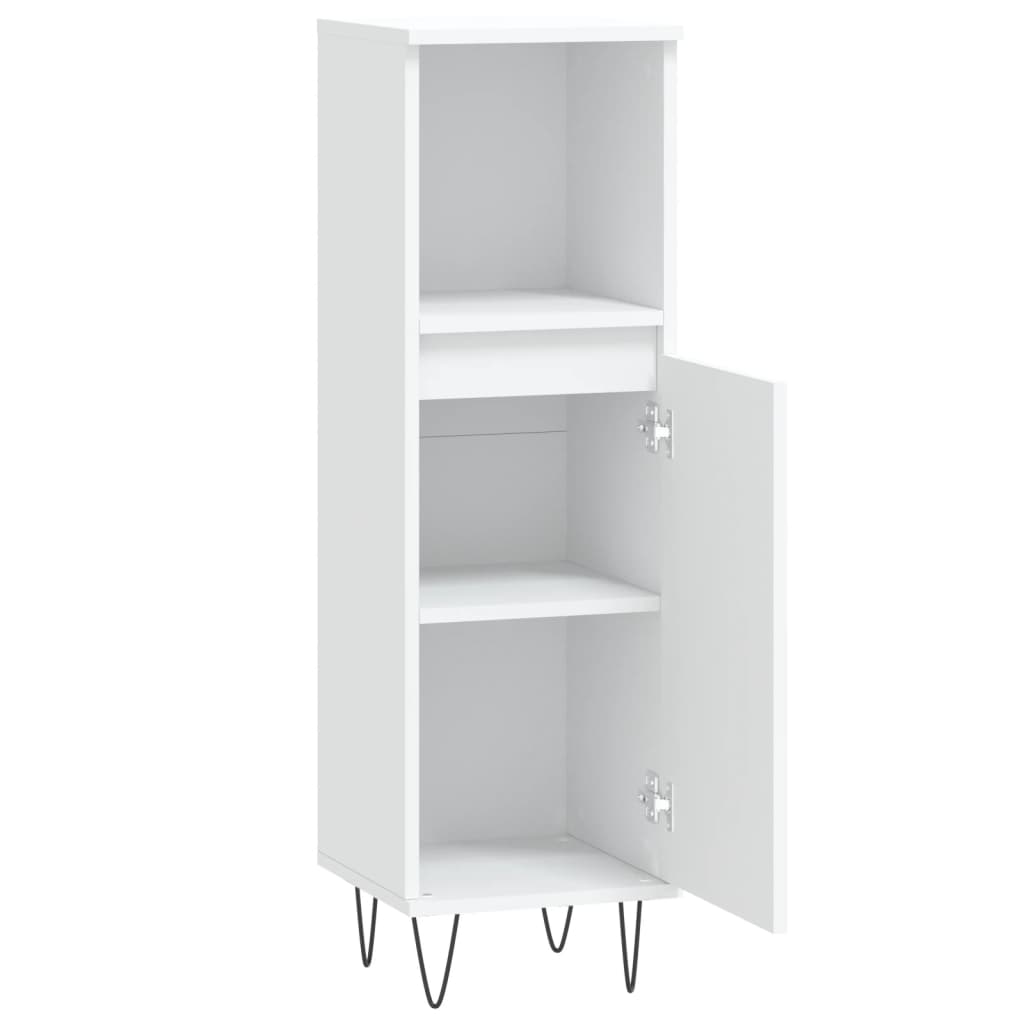 Bathroom Cabinet White 30x30x100 cm Engineered Wood