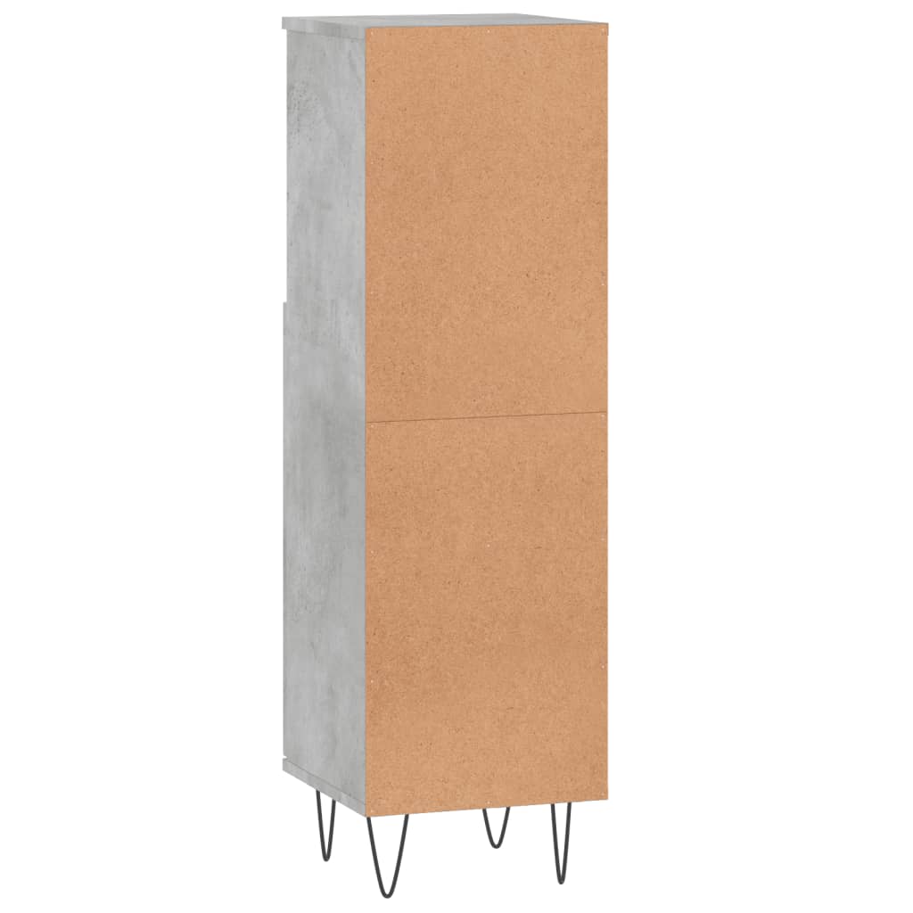 Bathroom Cabinet Concrete Grey 30x30x100 cm Engineered Wood