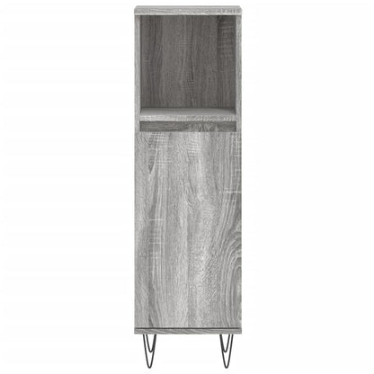 Bathroom Cabinet Grey Sonoma 30x30x100 cm Engineered Wood