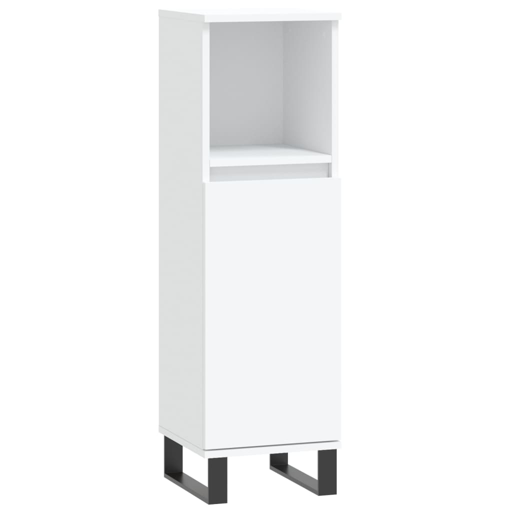 Bathroom Cabinet White 30x30x100 cm Engineered Wood