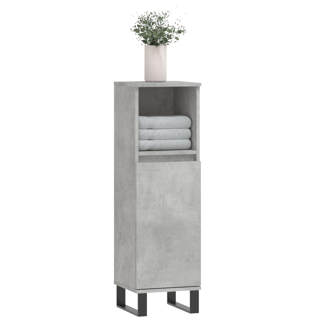 Bathroom Cabinet Concrete Grey 30x30x100 cm Engineered Wood - Bend