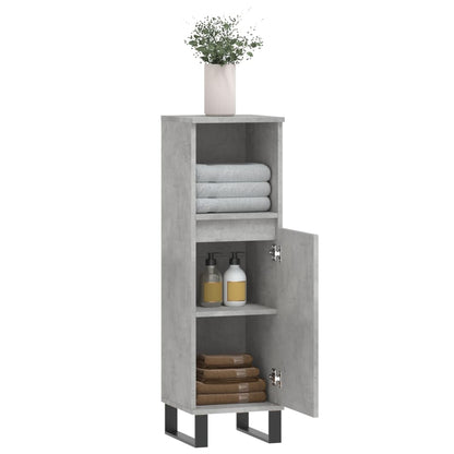 Bathroom Cabinet Concrete Grey 30x30x100 cm Engineered Wood - Bend