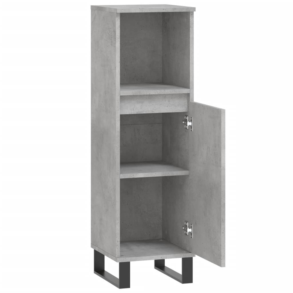 Bathroom Cabinet Concrete Grey 30x30x100 cm Engineered Wood - Bend