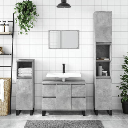 Bathroom Cabinet Concrete Grey 30x30x100 cm Engineered Wood - Bend