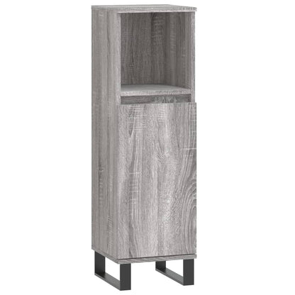 Bathroom Cabinet Grey Sonoma 30x30x100 cm Engineered Wood - Bend