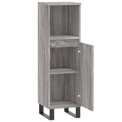 Bathroom Cabinet Grey Sonoma 30x30x100 cm Engineered Wood - Bend