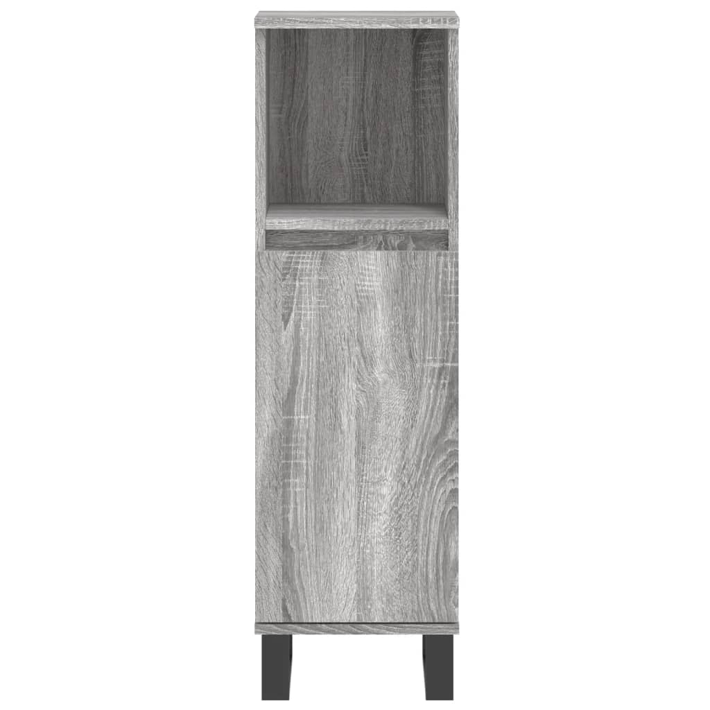 Bathroom Cabinet Grey Sonoma 30x30x100 cm Engineered Wood - Bend