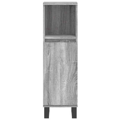 Bathroom Cabinet Grey Sonoma 30x30x100 cm Engineered Wood - Bend