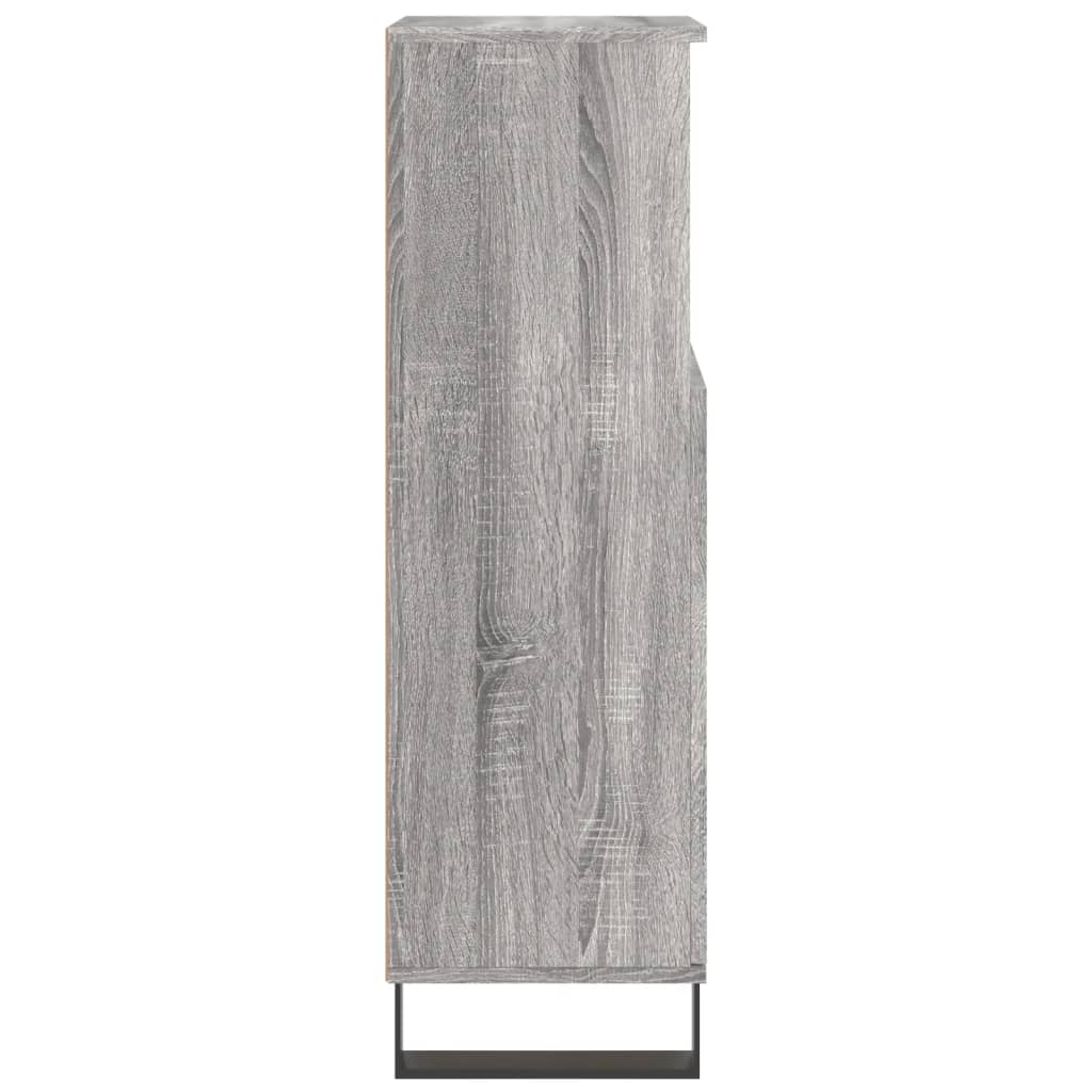 Bathroom Cabinet Grey Sonoma 30x30x100 cm Engineered Wood - Bend