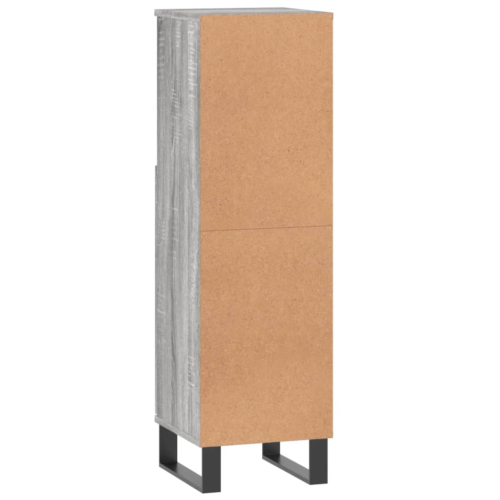 Bathroom Cabinet Grey Sonoma 30x30x100 cm Engineered Wood - Bend