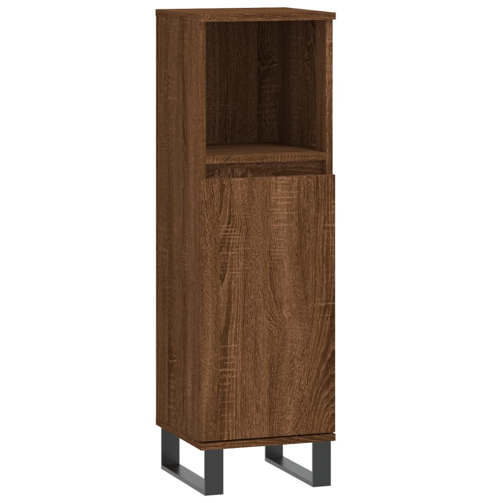 Bathroom Storage Cabinet in Brown Oak Finish - Bend