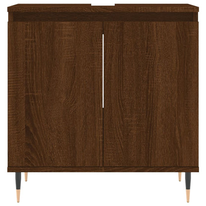 Bathroom Cabinet Engineered Wood 58x33x60 cm Brown Oak Finish - Bend