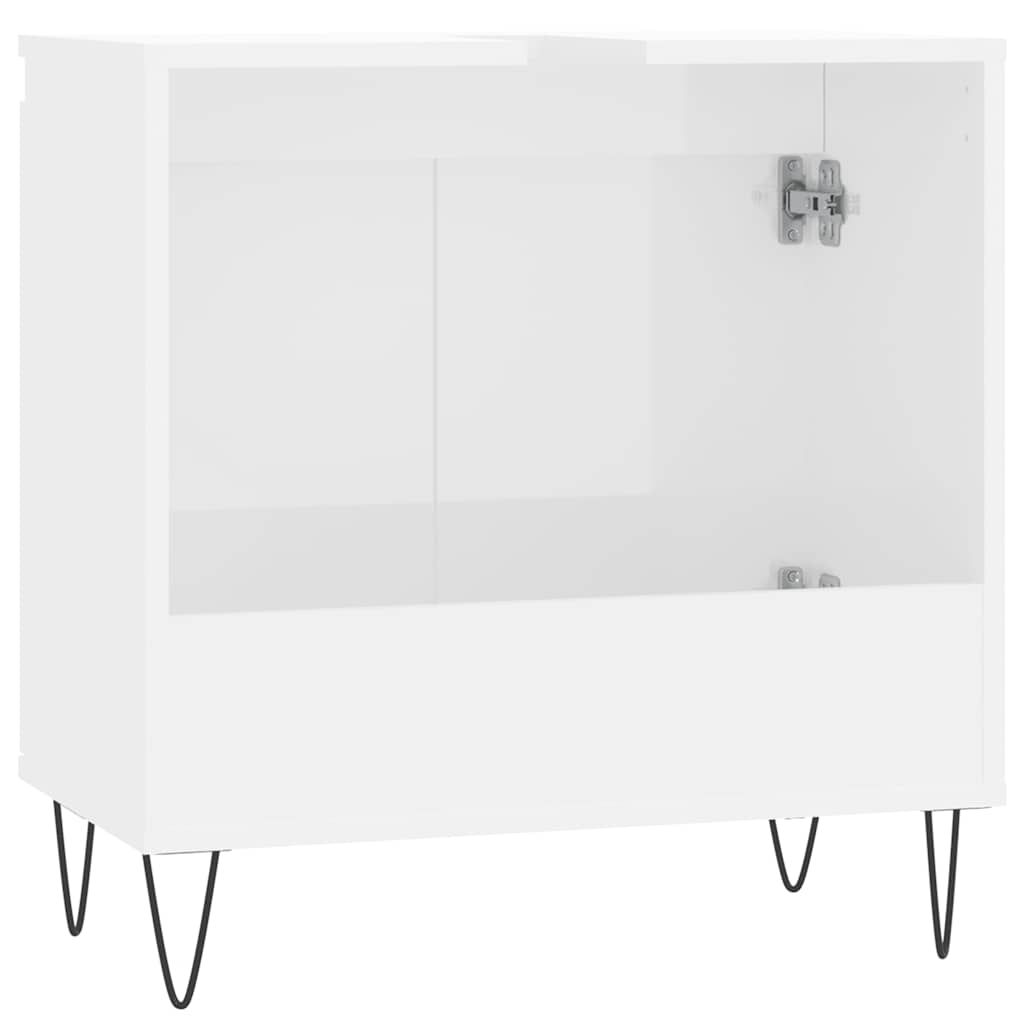 Bathroom Cabinet High Gloss White 58x33x60 cm Engineered Wood