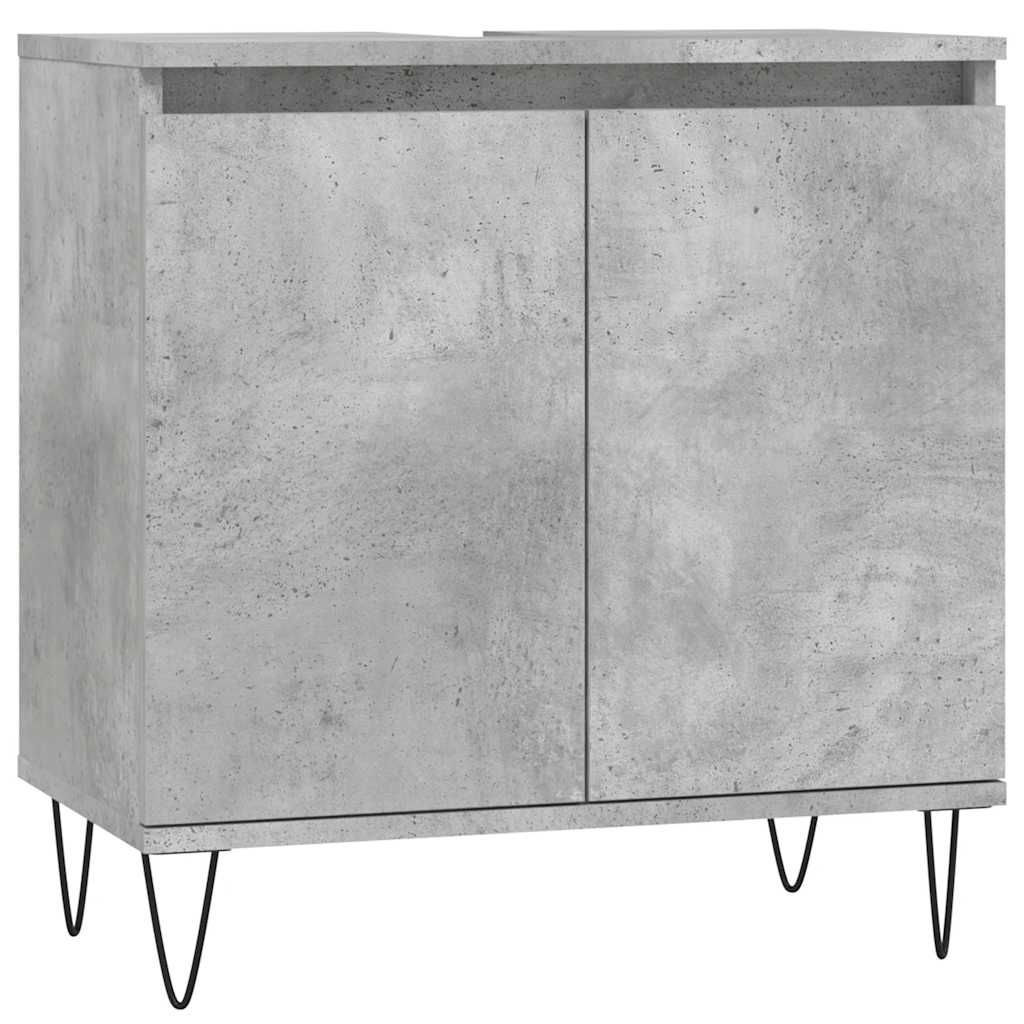 Bathroom Cabinet Concrete Grey 58x33x60 cm Engineered Wood